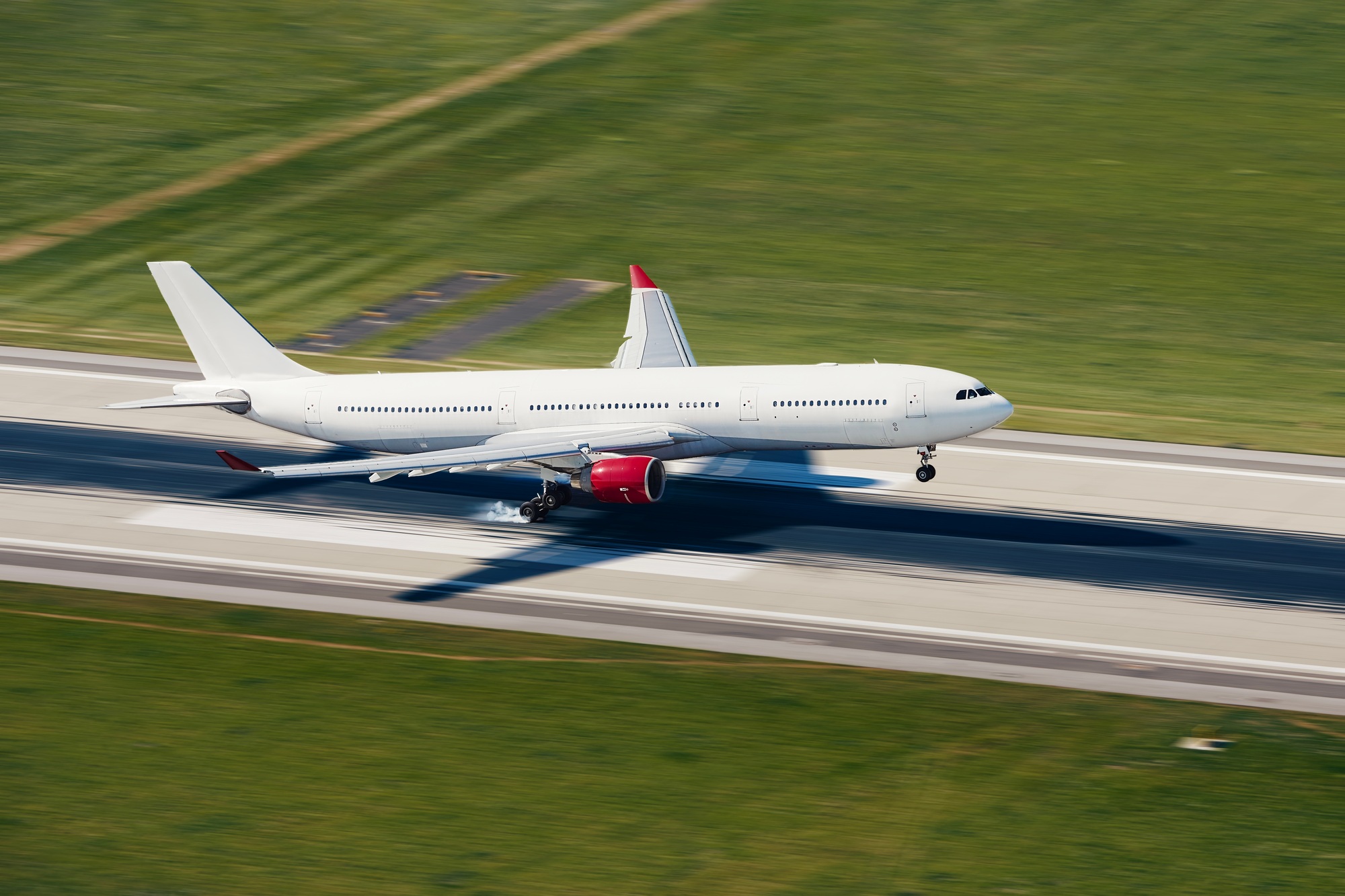 Airplane landing on airport in Turkey